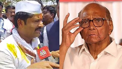BJP MLA Gopichand Padalkar Criticize to NCP Leader Sharad Pawar In Offensive Language in Ahmednagar