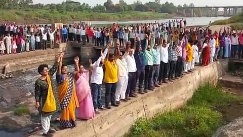 sangli citizens aandolan on krishna river
