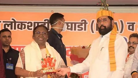 Draupadi Murmu And Eknath Shinde
