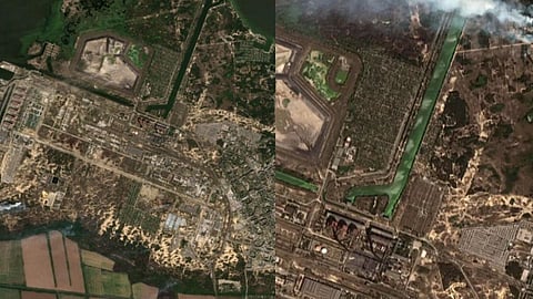 russia ukraine war Ukrainian nuclear power plant roof /Social Media