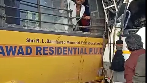 athani bus accident, belgaum, students, school bus, injured