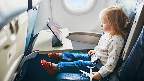 Children Travel By Plane