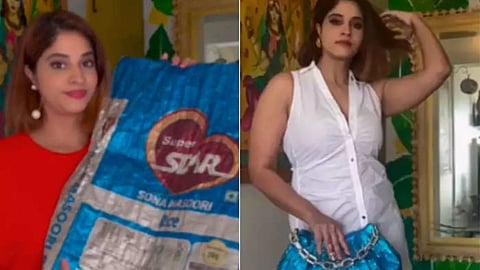 stylish hand bag from rice bag