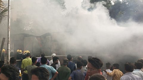 Fire in mattress factory