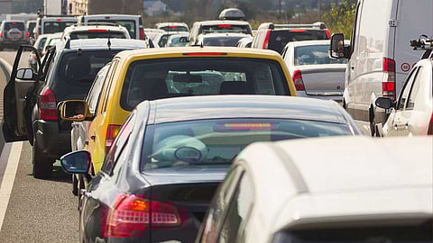 amravati, vehicles, road closed