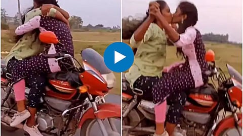 Girls Stunt On Bike Viral Video