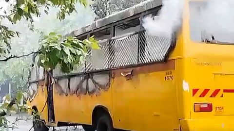 School Bus Caught Fire