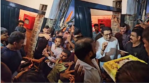MNS Chief Raj Thackeray scolded the workers in shivtirth viral video