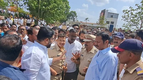 Udayanraje Bhosale, Shivendraraje Bhosale, Satara, satara krushi utpanna bazar samiti building bhoomipujan