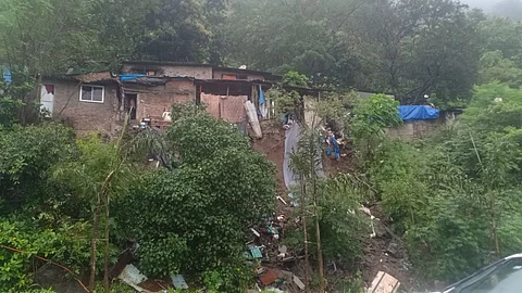 landslide hits residential area in mumbra bypass near thane