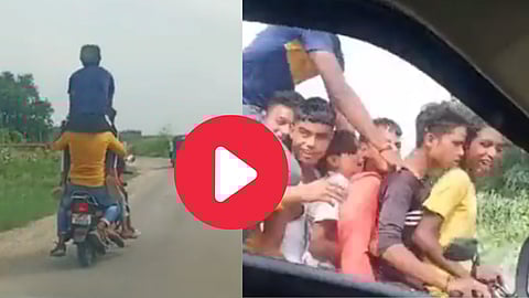 7 Boys Ride One Bike