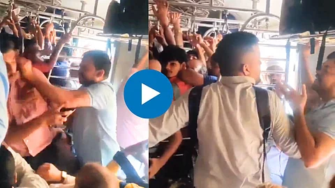 Two Men Fight In Mumbai local