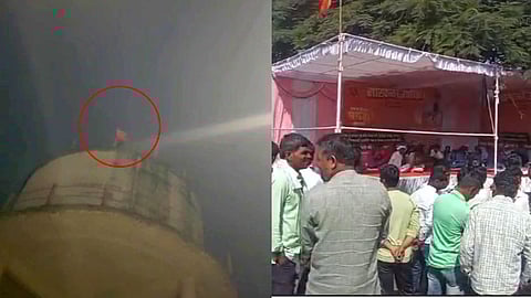 Beed News Young man jumps from water tank for Maratha reservation at Ambajogai