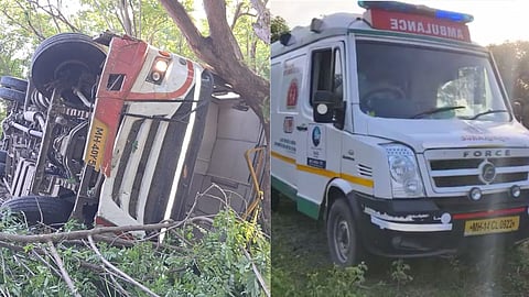 Buldhana News ST bus accident in Mardadi Ghat 13 passengers injured