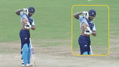 tilak verma dedicates his half century to his parents by showing tattoo in asian games semifinal video viral