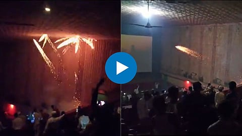 Jawan Film Burst Firecrackers in Theater