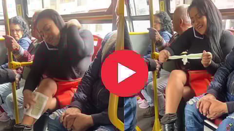 Girl Leg Wax In Bus