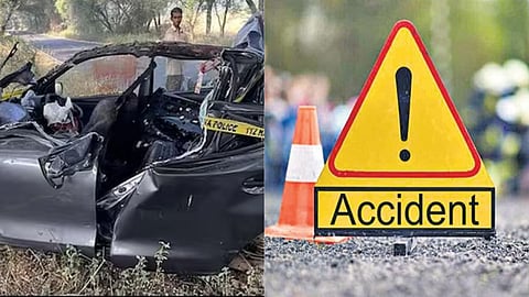 Haryana breaking News car and truck accident in bhiwani 5 friends and one young dies on the spot