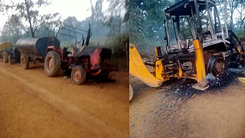 naxalites set fire vehicles in gadchiroli