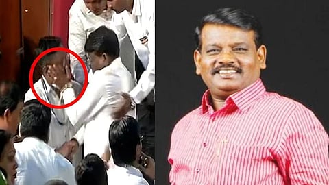 pune BJP MLA Sunil Kamble slaps police constable video viral