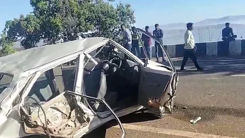 two youth died three injured in a road accident at kass road near satara