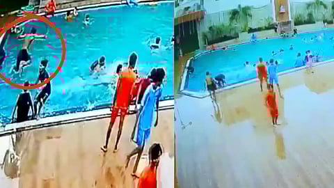 Madhya Pradesh News: स्विमिंग पूलमध्ये स्टंटबाजी जीवावर बेतली, पाण्यात पडला पण बाहेर आलाच नाही; घटनाक्रम CCTV मध्ये कैद