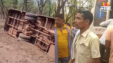 msrtc bus accident at dhanur near gadchiroli