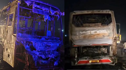 देवदर्शनाहून परतताना भाविकांच्या खासगी बसला भीषण आग; ८ जणांचा होरपळून मृत्यू, अनेक जखमी