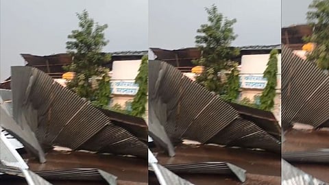 school shed collapsed in koregoan satara rain