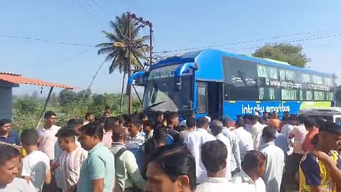 woman dies after bus hits her near kolhapur