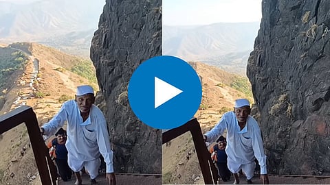 Grandfather Climbs Fort Video
