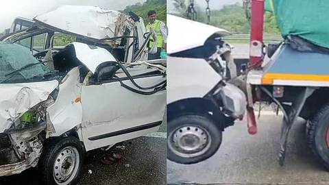 Mumbai-Pune Express Way: मुंबई-पुणे एक्स्प्रेस वेवर कार आणि कंटेनरचा भीषण अपघात, दोघांचा जागीच मृत्यू