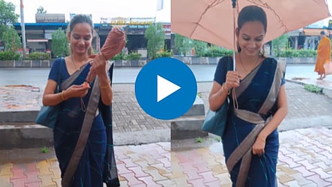 How To Walk In a Rain Holding Saree?