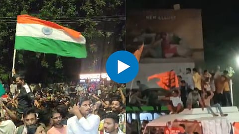 क्रिकेटप्रेमींचा नादच खुळा; टी-२० विश्वचषक जिंकल्यानंतर तरुणांचा एकच जल्लोष, बसच्या टपावरून झेंडे फडवकले, VIDEO