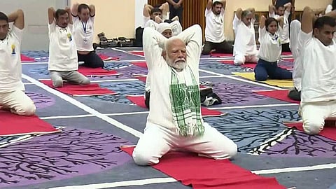 PM Narendra Modi Celebrated Yoga Day photo