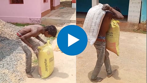Man Picked up Cement Bag With His Teeth