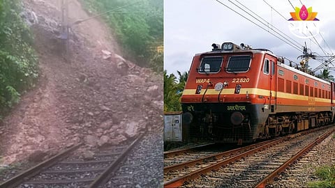 Landslide on Konkan Railway Track