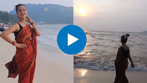 Saree Poses On Beach