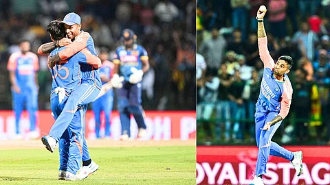 Team India and Suryakumar Yadav, Rinku Singh : सूर्यकुमार यादवने १९ षटक रिंकू सिंहला टाकण्यास सांगितले. रिंकूने विकेट घेतल्यानंतर दोघांनीही हटके सेलिब्रेशन केले.