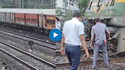 कल्याणकडे जाणारी वाहतूक विस्कळीत; लोकलच्या लांबच लांब रांगा, भर पावसात प्रवाशांचे हाल, Video