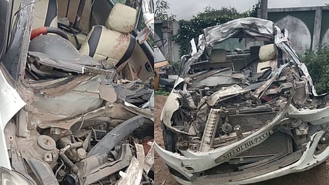 छत्रपती संभाजीनगरमध्ये भीषण अपघात; कारचा अक्षरश: चक्काचूर, एकाच कुटुंबातील तिघांचा मृत्यू
