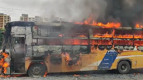 Pune-Solapur Highway Bus Fire