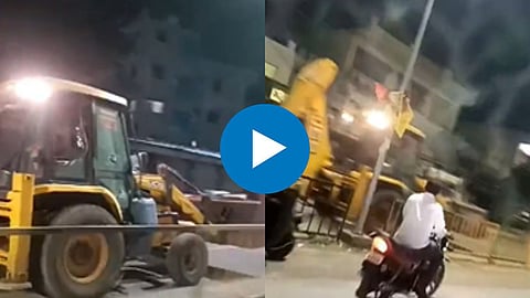 लातूरमध्ये भीषण अपघाताचा थरार; जेसीबी चालकाने १० ते १२ जणांना उडवलं, एक ठार, VIDEO