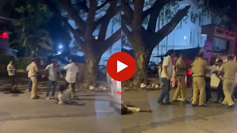 बारच्या वॉचमेनशी वाद; कर्मचाऱ्यांनी पोलिसांसमोरच तरुणाला बेदम मारहाण, घटना कॅमेऱ्यात कैद