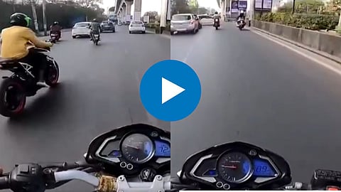 Viral Video: चुक कोणाची? बाईकवाल्याची का कारवाल्याची; Video पाहून तुम्हीचं ठरवा