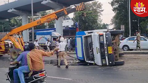 पश्चिम द्रुतगती महामार्गावर टेम्पोचा भीषण अपघात, गोरेगाव ते मालाड दरम्यान वाहतूक कोंडी