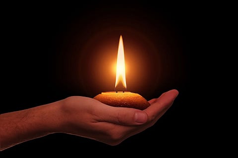 How to light diya correctly at sunset