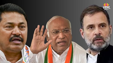 Nana patole, mallikarjun Kharge and Rahul Gandhi