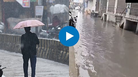 हिवाळ्यात पावसाचा धुमाकूळ; दिल्लीत रस्त्यावर गुडघाभर पाणी,VIDEO