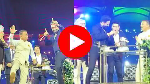 Sachin Tendulkar Dance: 'ओम शांती ओम'वर क्रिकेटच्या देवाचे थिरकले पाय; गावसकरांनीही केला भन्नाट डान्स - VIDEO
